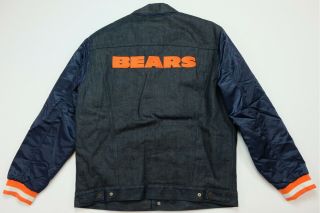 Rare Vintage Levi Strauss & Co Chicago Bears Satin Denim Jean Varsity Jacket Xl