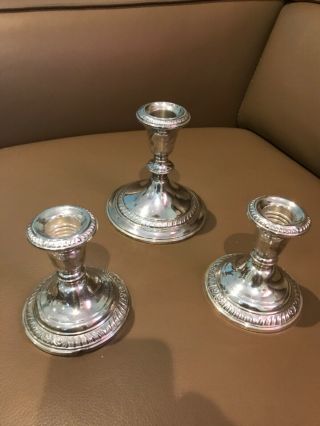 Frank Whiting & Co Sterling Silver Candle Holder Set Weighted Reinforced