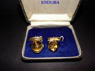 Vintage Endura Watch & Locket Cuff links Swiss made Running 1960 RARE 3