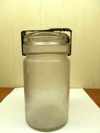 Antique Safety Valve Pint Jar With Metal Lid Clamp Patent May 21,  1895