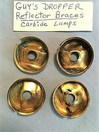 4 GUY ' S DROPPER Miners Carbide Lamp REFLECTOR BRACES,  Vintage Mining Light Parts 2