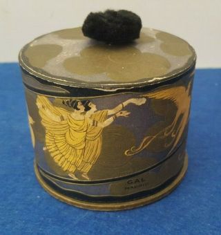 Very Rare Antique Art Deco Powder Box Jar By Gal Madrid Spain