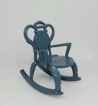 Vintage Blue Rocking Chair Dollhouse Miniature 1:12