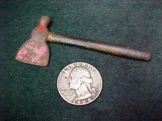 Miniature Antique Cast Iron Toy Axe Detail Paint 3 " Long