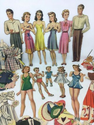 Vintage 1940s Paperdolls Men Women And Kids Tons Of Clothes