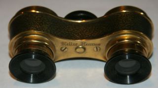 Vintage Antique Bausch & Lomb Brass Opera Theatre Glasses With Case Engraved