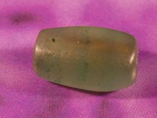 Ancient Pyu Rare Green Chalcedony [ Agate ] Shape Bead 9.  3 - 6.  3 - 4.  4 Mm