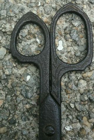 Antique 1800s Victorian 7 " Ornate Scissors Hammered
