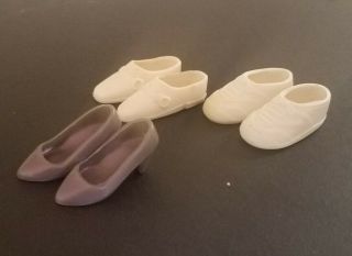 3 Vintage Jem Doll Shoes.  Heels For Jem & 2 Pair Shoes For Rio.