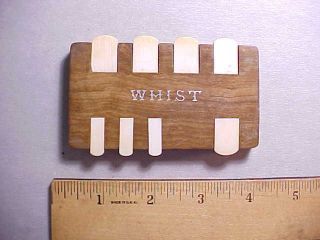 1890 Antique Victorian Whist Card Game Score Keeper Polished Wood Celluloid Fine