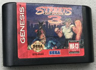 Rare Streets Of Rage 3 Sega Genesis Game Cartridge Only