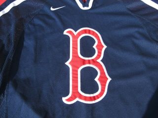 NIKE VINTAGE Boston Red Sox Hockey Jersey Size Large Blue MLB Sewn Stitched RARE 2