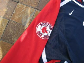 NIKE VINTAGE Boston Red Sox Hockey Jersey Size Large Blue MLB Sewn Stitched RARE 3