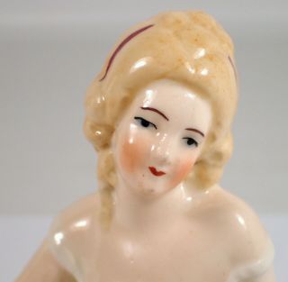 Antique Vtg Germany No.  4346 Pin Cushion Half Doll Corset Porcelain Hand Painted 2