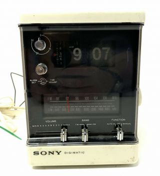 Sony Tfm - C550w Digimatic Flip Clock Alarm Radio Vintage Rare