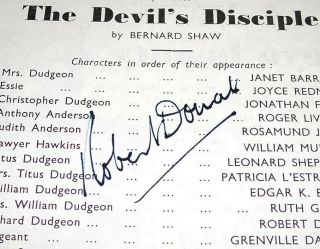 Rare Classic Movie Actor Robert Donat Signed London Play Program,  1939 - 40