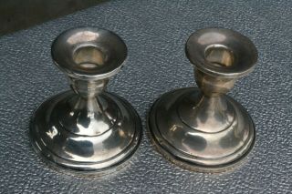 Sterling Silver 2 Weighted Vintage M R Candle holders 4 