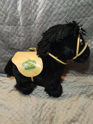 Vintage 1984 Cabbage Patch Kids Black Horse Show Pony Plush Toy