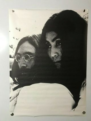 John Lennon And Yoko Ono Poster 41 X 30 1969 Poster Prints Vintage Rare Nos