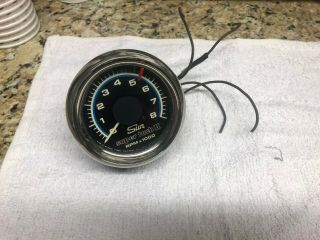 Vintage Sun Tachometer Tach Ii 8000 Rpm 8k Blue Line Drag Gasser Rare