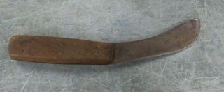 Antique Primitive Steel Butcher Knife 9.  25 " Country Kitchen Curved Fixed Blade
