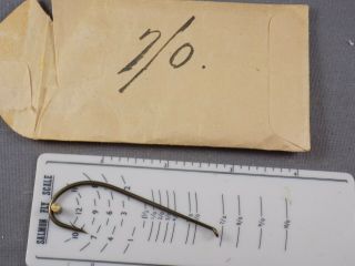 2 Rare 7/0 Double Barb Antique Salmon Hooks Fly Tying Unusual