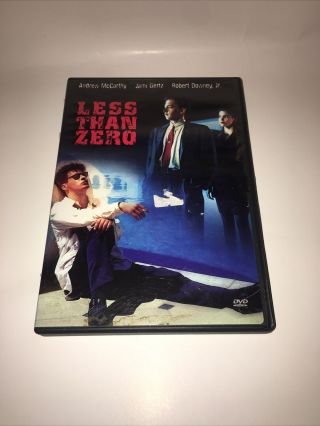 Less Than Zero (dvd,  2005) Robert Downey Jr.  Rare Oop