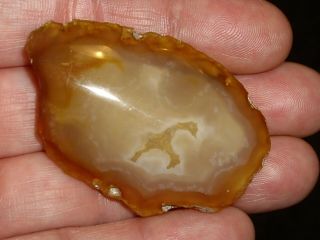 See Video Polished Rare Enhydro River Agate W/ Big Moving Bubble 24.  4g