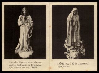 Rare - Our Lady Of Fatima W/ Real Photo Old Funeral Holy Card Dat.  1938