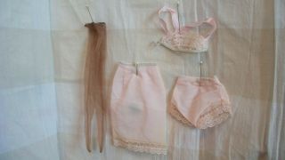 Vintage Judy Littlechap Lingerie Set Half Slip Bra Panties And Nylon Stockings