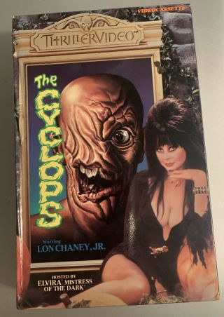 Elvira The Cyclops Thriller Video Big Box Vhs Horror Rare Htf 80 