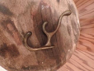 Vintage Cast Brass Hook Wall Mount Coat Hat Wall Hook Three Hook Multiple Hook