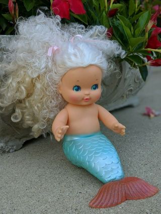 Vintage Sweet Sea Mermaid Doll Bath Toy By Tomy Curly Hair 1985