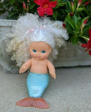 Vintage Sweet Sea Mermaid Doll Bath Toy By TOMY Curly Hair 1985 3