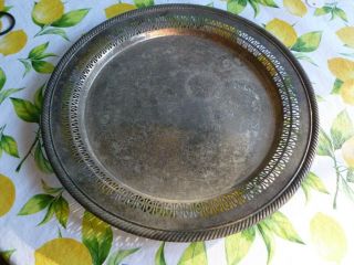 Vintage 12 Inches Wm Rogers Round Tray Large Plate Silver Plated