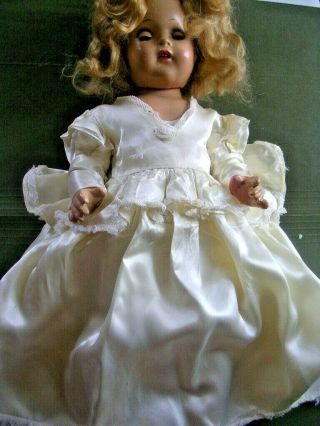 Vintage 16 1/2 " Composition Bride Doll Unmarked
