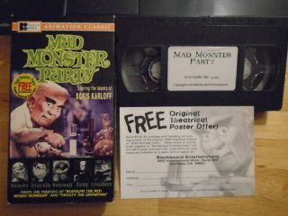 Rare Oop Mad Monster Party Vhs Film 1967 Rankin / Bass Boris Karloff Animation