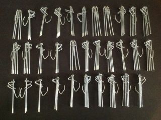 32 Vintage Pinch Pleat Drapery Heavy Duty High Hooks Movable Arm 4 Prong 3 1/2 "