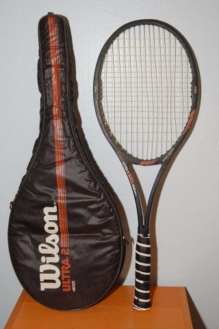 Rare Wilson Ultra 2 Midsize Pws Tennis Racket St.  Vincent Ayq Grip 4 1/2 W/ Case