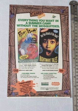 Nickelodeon Ren And Stimpy/are You Afraid Of The Dark Rare Print Advertisement