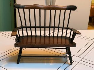 Vintage Windsor Style Wooden Bench For Doll/bear Display