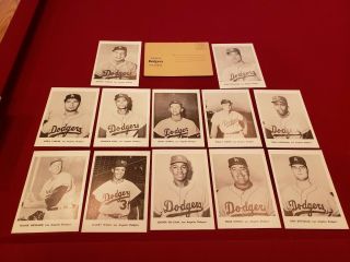 Rare 1961 Los Angeles Dodgers Jay Publishing 12 - Player Picture Pack,  Duke Snider