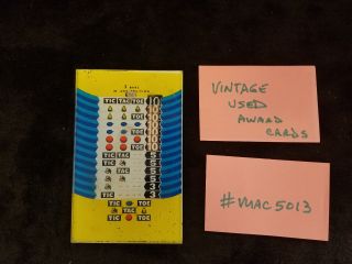Jennings Award Card For An Antique Slot Machine Tic Tac Toe Vuac5013