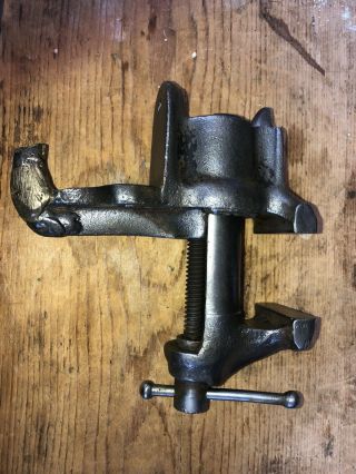 Antique Small Jewelers Or Gunsmith Vise With Anvil 1885 Patent