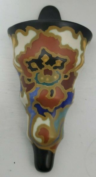 Rare Regina Gouda Pottery Made In Holland - Hand Painted - 6 " Wall Pocket 528