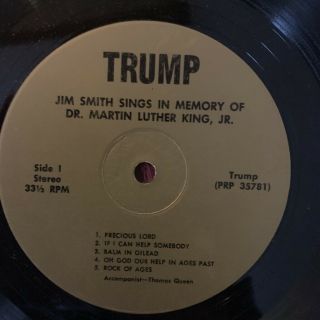 Rare Nm Trump Records Jim Smith Sings In Memory Of Dr.  Martin Luther King Jr