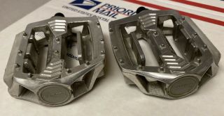 Shimano Silver Pd - Mx15 Pedals 1/2” Old School Bmx Vintage Rare Dx Htf