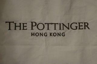 Very Rare Large The Pottinger Hotel Hong Kong Linen Laundry Bag Embroidered Rare