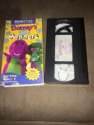 Rare Barney - Barneys Best Manners (vhs,  1993)