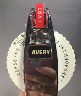 Vintage Avery Label Maker 3/8 1/2 Black And Chrome 2